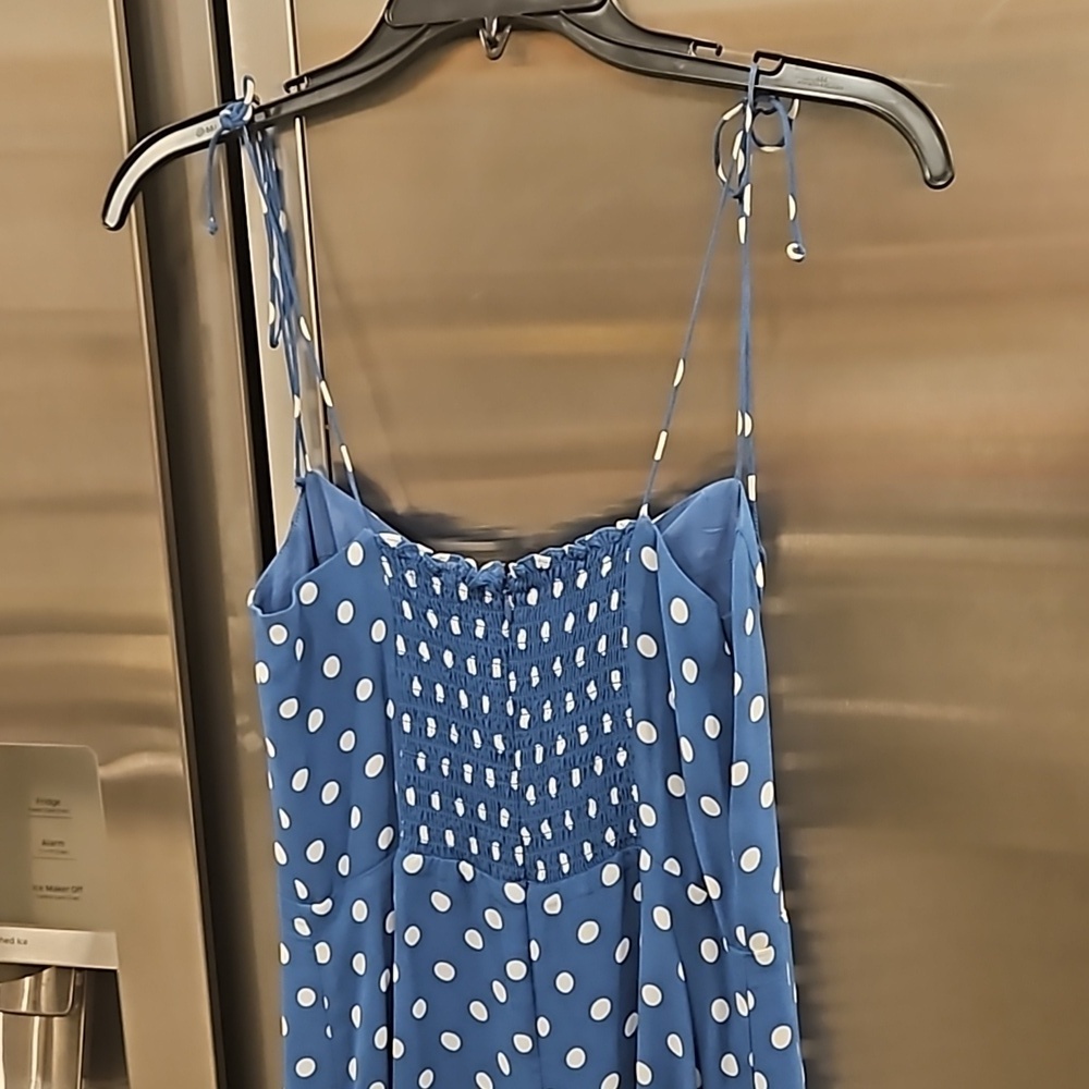 💕REFORMATION💕 Juliette Dress ~ Lazuli Blue Polka Dot Print 6 - Picture 11 of 14